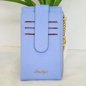 Blue Wallet with Gold Accents